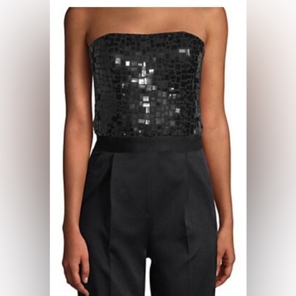Alice + Olivia
Jeri black Sequin Embellished strapless Jumpsuit size 4 - Picture 2 of 16